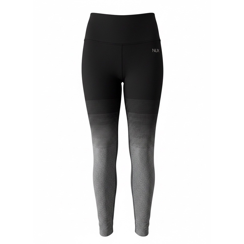 NUX Fifty Shades Leggings Black Grey Ombre High Rise Compression XS NEW